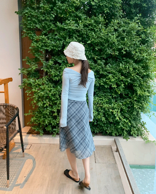 anne check skirt / 2color
